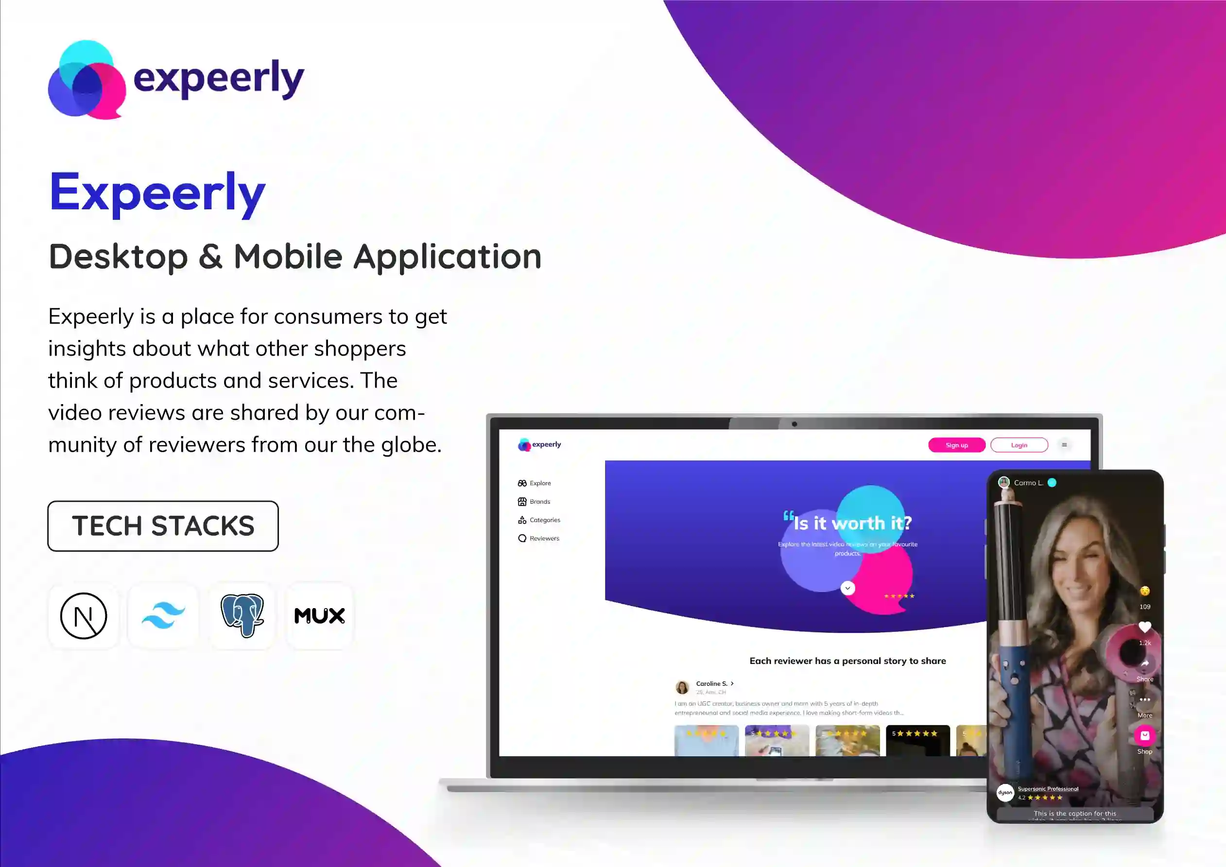 Expeerly user review platform web app