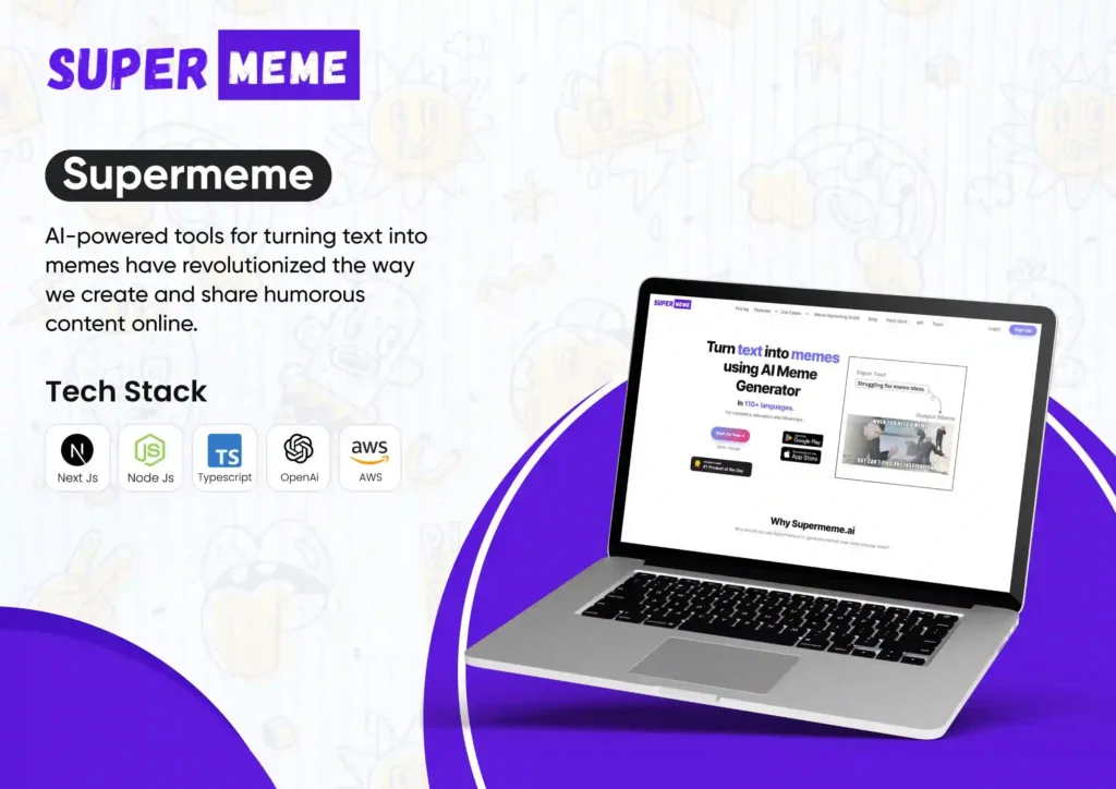 Supermeme AI meme generator web interface