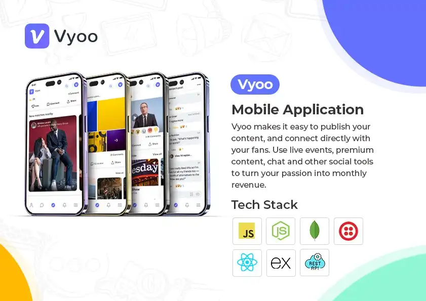 Vyoo social platform mobile app interface