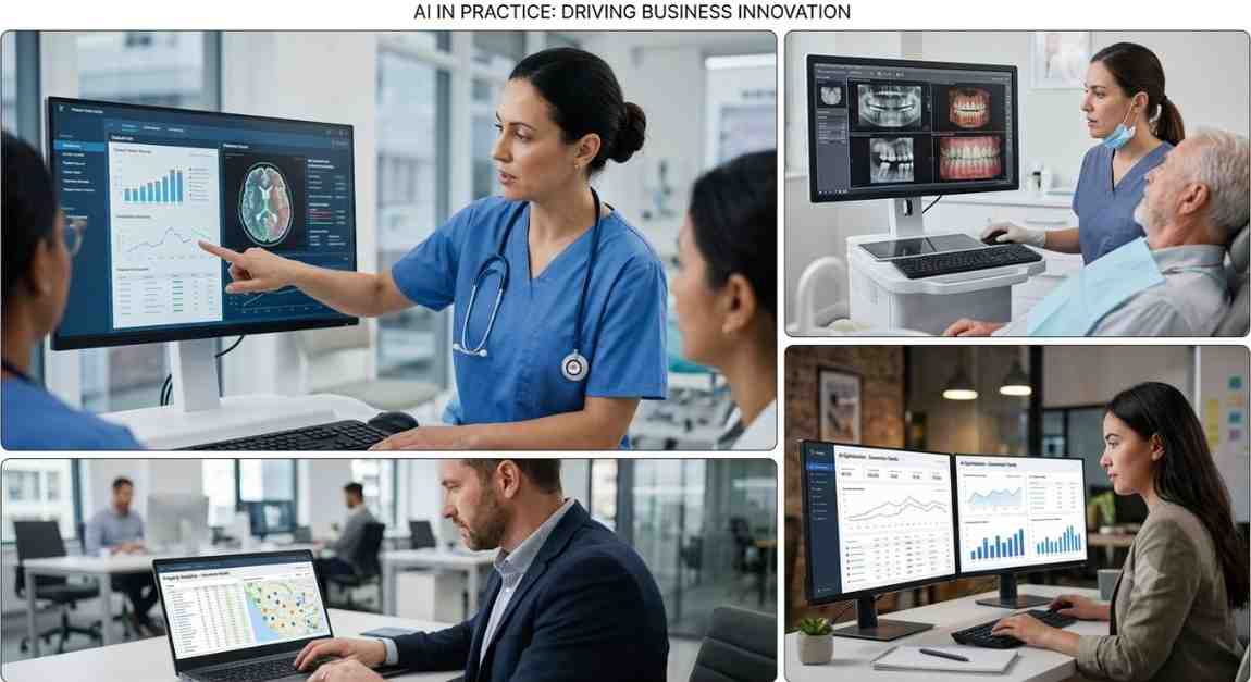 Artificial intelligence supporting healthcare, dentistry, real estate and digital marketing.