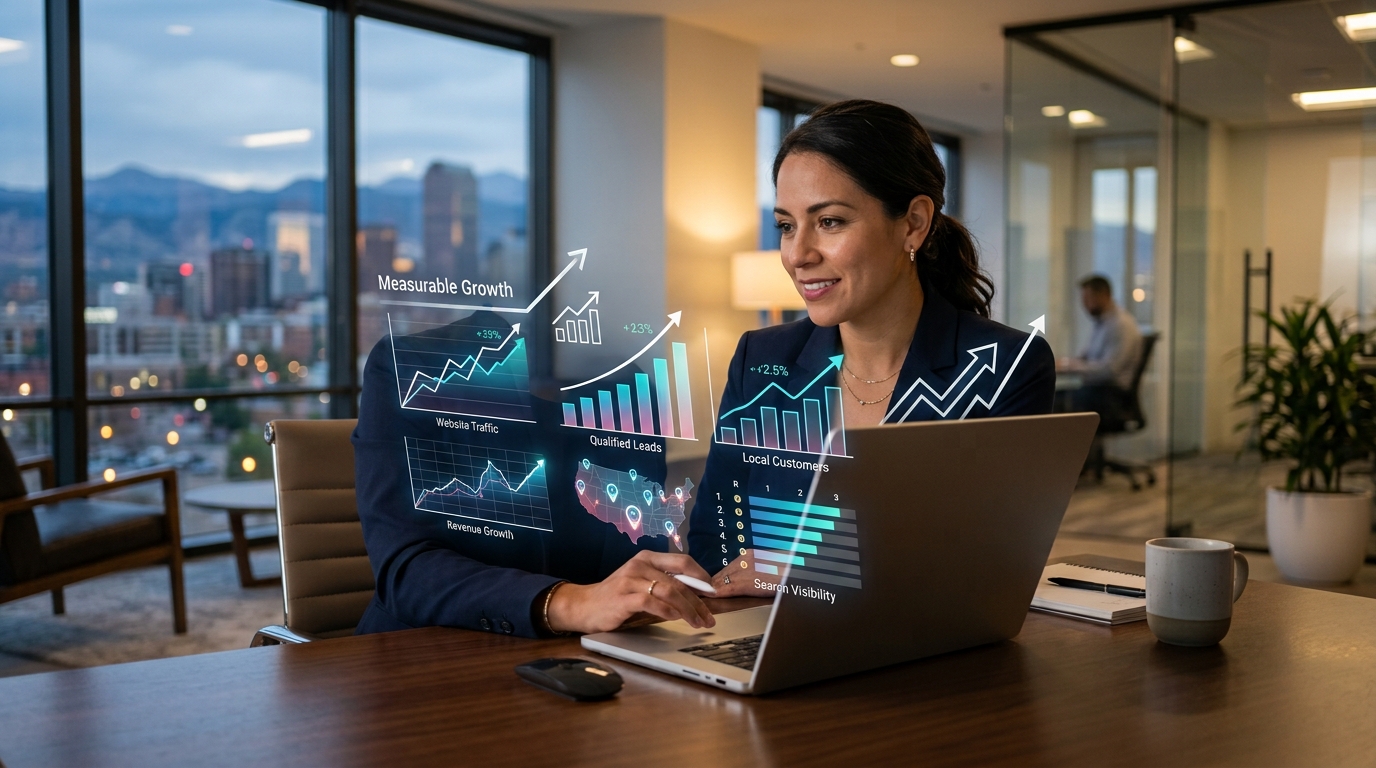 Local SEO investment driving traffic and leads for Denver businesses
