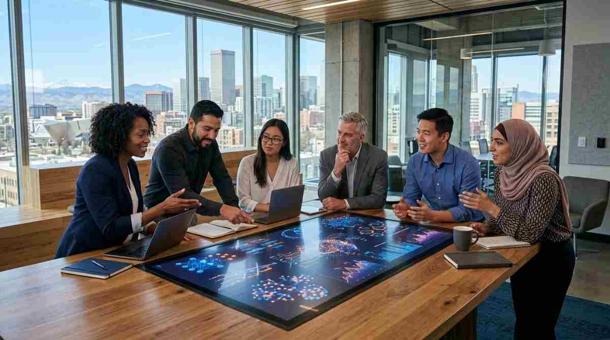 Denver employee using AI automation for business workflow management